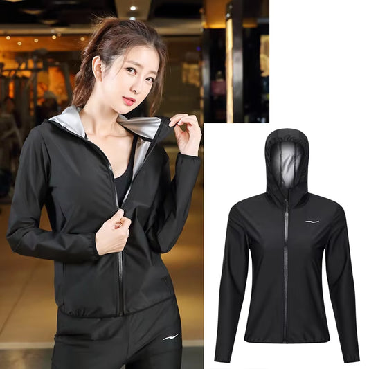 Sauna Sweat Suits for Men and Women, Hooded Jacket, Pants, Full Body Suit, Tracksuit, Yoga, Fitness, Gym, Exercise